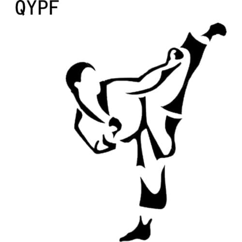 QYPF 11.1*15.3CM Unique Judo Fighting Silhouette Car Sticker High Quality Vinyl Accessories C16-0376