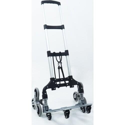 Stair Climbing Hand Trucks Folding Hand Truck Aluminum Alloy Folding All Terrain Lightweight Hand Truck Quiet 3 Tires with Bag