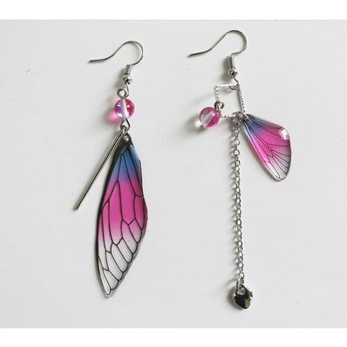 Beautiful Fairy Tale Butterfly Wing Earring Asymmetric Dangle Earrings Fashion Accessories Wholesale