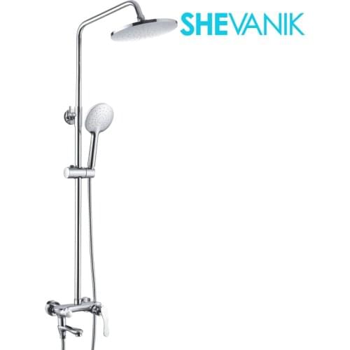 SHEVANIK Shower system, faucet Wall bath shower watering can and shower head, rain shower,round shower, faucet in the bath with shower,tropical rain, S9436