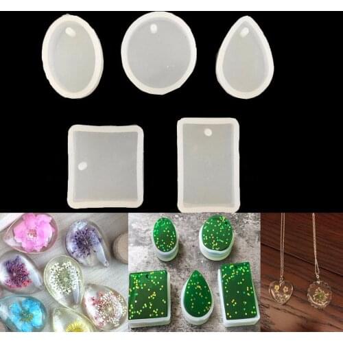 APRICOT 5Pcs/ Set Water Drop Epoxy Silicone Mold Crystal Diamond Bracelet Pendant Jewelry Doming Mould Resin Casting Mould Craft