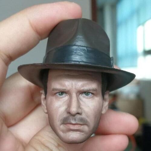 Delicate Painting 1/6 Scale Raiders Of The Lost Ark Harrison Ford Head Sculpt Fit 12" Figure
