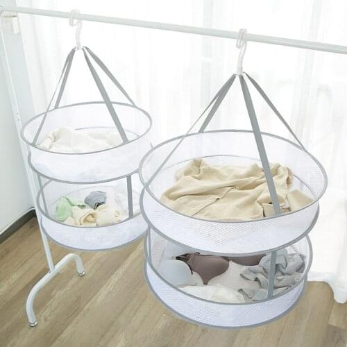 Clothes Drying Basket Household Drying Socks Clothes Bag Hanging Sweater Net Pocket Anti-Deformation Cardigan Tile Rack