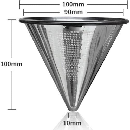 1 X Coffee Filter Stainless Steel Pour Over Coffee Filter Reusable Cone Dripper Coffee Maker In Stock