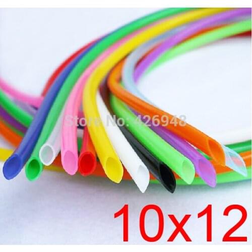 10mm ID 12mm OD 10X12 colours Silicone Rubber Tube Hose ( food grade ) flexible white blue black red yellow purple orange green