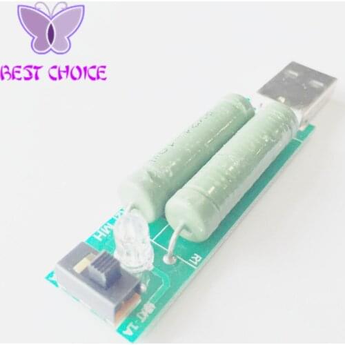 10PCS USB mini discharge load resistor 2A/1A With switch 1A Green led, 2A Red led