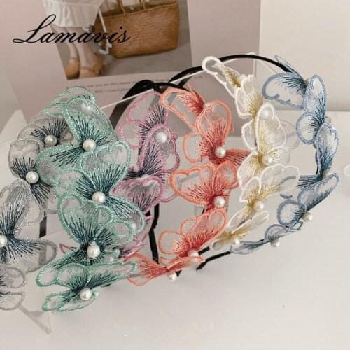 2020 New Headband Cute Fairy Butterfly Headband Simple Wash Face Convenient Hair Band Net Infrared Out Sweet Headdress Girl Kore