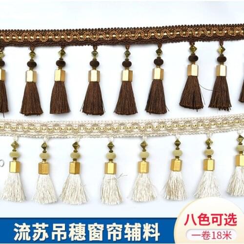 3Meter/Lot New European-style Curtain Beads Lace Tassel Home Decoration Tablecloth Sofa Fringe Hanging Ear Accessories
