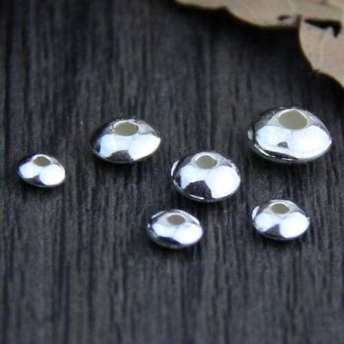 5pcs 925 Sterling Silver Oval Space Loose Beads 4mm 5mm 6mm 7mm Handmade Fine Bracelets Charm Metal Beads DIY Jewelry Making