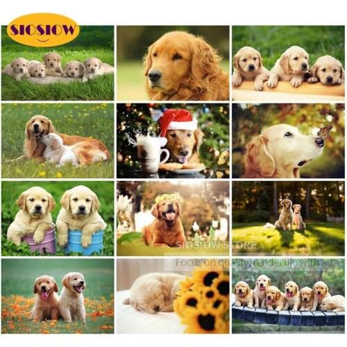5D Diamond Embroidery Dogs Family Cross Stitch DIY 3D Daimond Painting Mosaic Rhinestones Full Square Drill Home Decor Love Gift