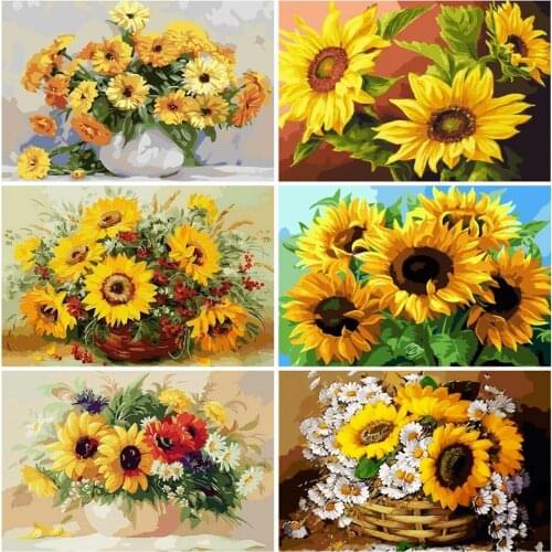 5D Diamond Painting Sunflowers Custom Diamond mosaic Full Square Diamond Mosaic Of Rhinestones Round Diamond Embroidery