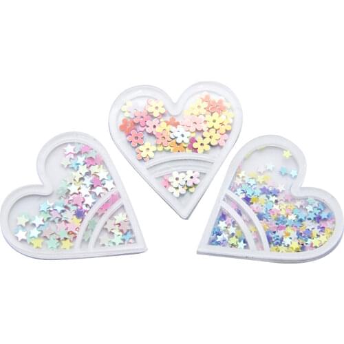 David accessories 5PCS Heart Love Ice Cream Sequins Quicksand Liquid Acrylic DIY Phone Cover Party Decoration Craft,5Yc6868