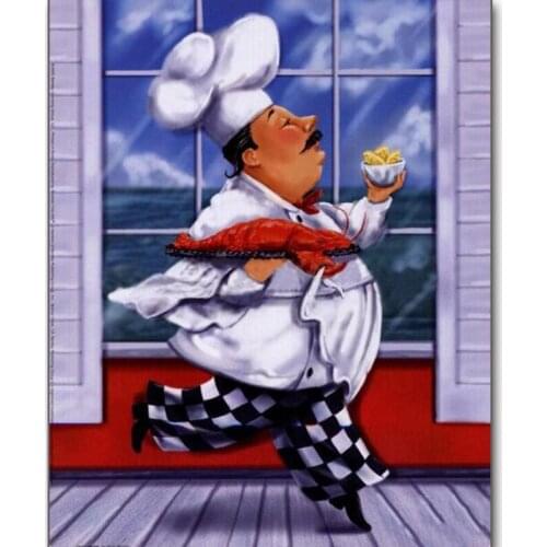 New 5d diy Diamond Painting Chef Chicken Full Square/Round Crystal Sticker 3D Diamond Embroidery Cross-stitch Mosaic Kitchen