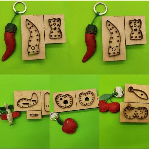 DIY leather craft chili cherry apple small person plane cute hanging decoration die cutting knife mold metal hollowed puncher