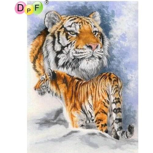 DPF DIY The snow tiger 5D diamond painting cross stitch crafts diamond embroidery home decor wall painting diamond mosaic square