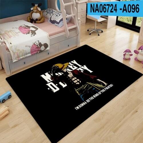 Cartoon Luffy Printed Carpet Is Suitable For Bedroom Polyester Fiber Anti Slip Decorative Floor Mat Cartoon Crystal Velvet Pad