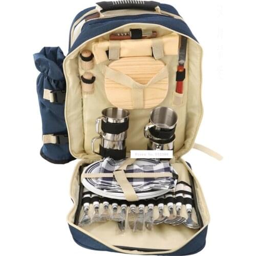 Outdoor 4 people picnic package portable Zijia swimming tableware set antibacterial economy and environmental protection easy