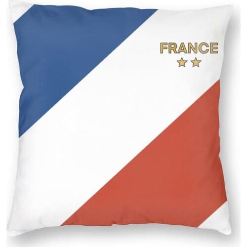 French Football France Flag Throw Pillow Cover Decoration Square Patriotic Cushion Cover 45x45cm Pillowcover for Living Room