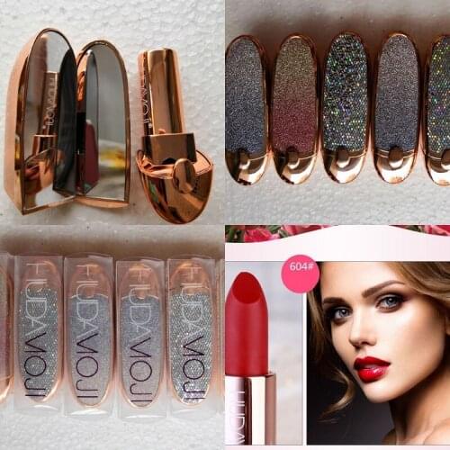 New HUDAMOJI Matte 6Colors Lipstick Sexy Waterproof Lasting Long Professional Lip Sticks Makeup Products Hot Sale Lipstick