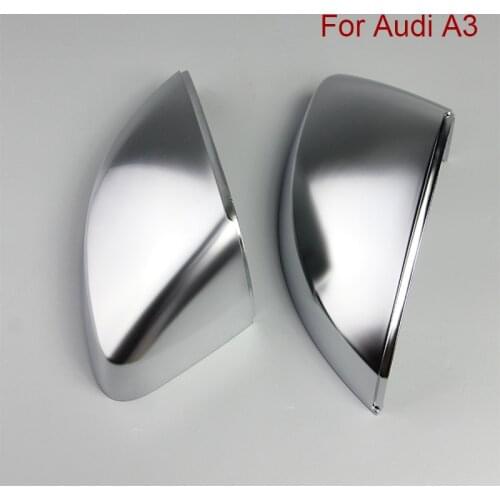 New 2 pieces matte chrome Mirror Cover Rearview Side Mirror Cap S Line with auxiliary For Audi A3 S3 RS3 8V 2014-2018