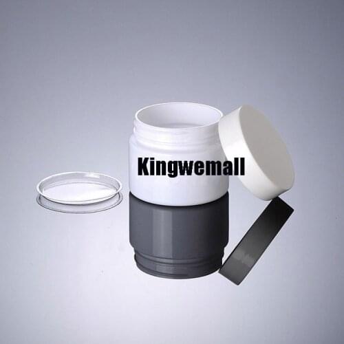 Wholesale 300pcs/lot Capacity 50g 50ml Empty PET Plastic White Cream Jar For Cosmetic Packaging GWB01
