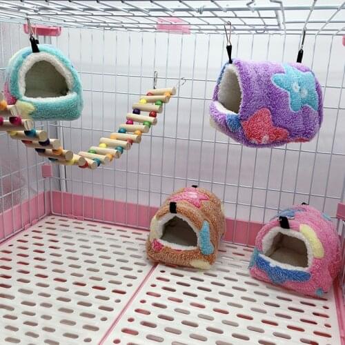 Plush Hamster Nest Small Animal Pets Cage Hanging Hammock Guinea Pig Squirrel Mice Rat Sleepping Bed Keep Warm Nest House