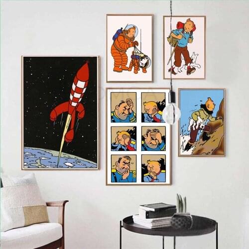 Poster Comics Adventures of Person Canvas Painting Vintage Pictures Wall Art Print Home Decor Nursery Kids Bedroom Decoration