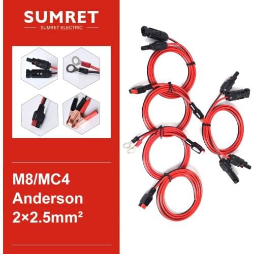 30a Anderson Wire Connection Extended Cable line DHMC4 M8 Car Battery Clip clamp O type terminal 14AWG wire alligator Fast Plug
