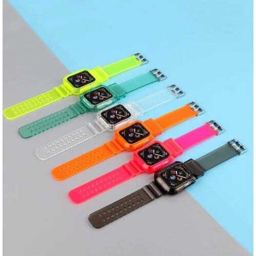 Strap for Apple Watch Band Series 6 SE 5 4 3 Transparent Silicone for Iwatch bracelet 38mm 40mm 42mm 44mm Watchband Accessories