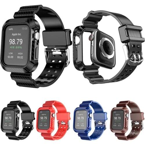 New Carbon fiber strap for apple watch band 44mm 42mm 40mm 38mm strap for iwatch series 6 5 4 3 SE Glacier protection strap