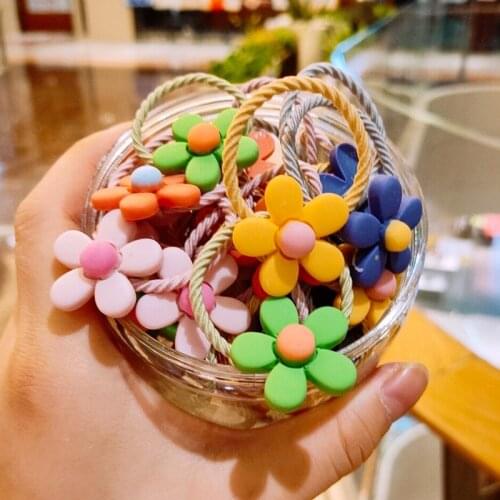 Elastic Scrunchies Rubber Hair Bands Children Cute Cartoon Flower Fruit Baby Girls Lovely Hair Accessories Ponytail Holder