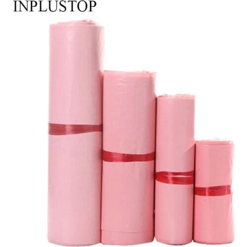 50pcs/pack Pink Express Bag Thicken Self Seal Packing Bag Waterproof Adhesive Pouch Clothing Mailers Bags Courier Storage Bag