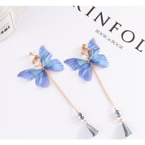 Grace Jun 16 Colors Choose Crystal Simulated Pearl Enamel Heart Star Butterfly Geometric Clip on Earrings No Pierced for Women