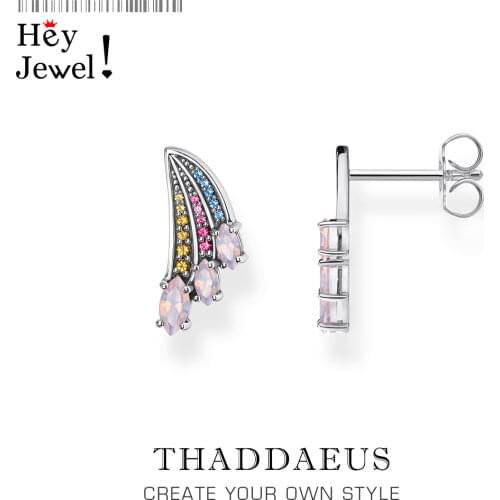 Ear Studs Hummingbird Wing,Unusual Rainbow Look Jewerly For Women,2020 Summer New Bohemia Powerful Gift In 925 Sterling Silver