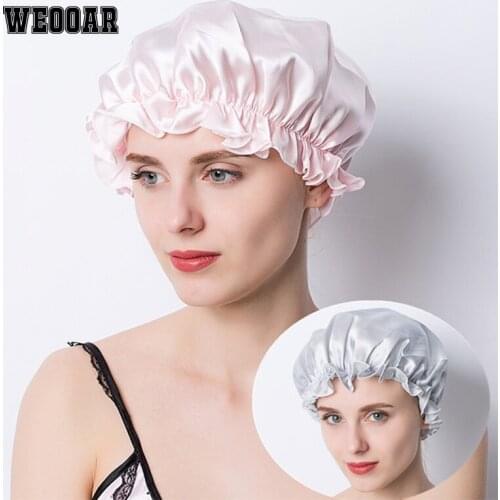 WEOOAR Satin Hat Hair Night Mulberry Silk Bonnet for Women Men Beanie Hats for Sleeping Surgical Caps Luxury Brand Satin Bonnet