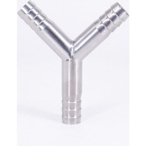 19mm 3/4" Hose Barb Butt Welding Y Shaped 3 Way SUS 304 Stainless Steel Sanitary Fitting Spliter Homebrew Beer Wine