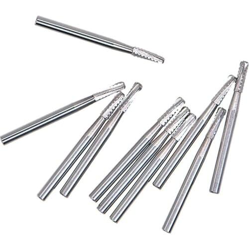 10pcs/box Dental High Speed Drill Dentist Broken Crown Needle Tools for break crown Endodontic Silver Plated Handle 1958# 1957