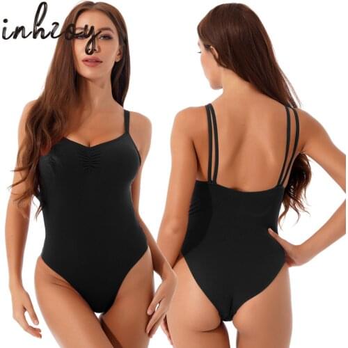 Ballet Gymnastics Leotard for Women Adult Camisole Sexy V Back Ballet Costume