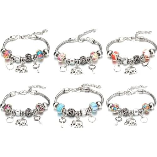 Dropshipping Charm Bracelet & Bangles 6-color Flower Beads Brand Bracelets for Women Fashion Jewelry Girl Friendship Gift