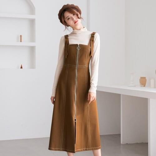 Pinafore dress women sundress winter ladies casual sundress female trending styles winter dresses women 2018 FF1416
