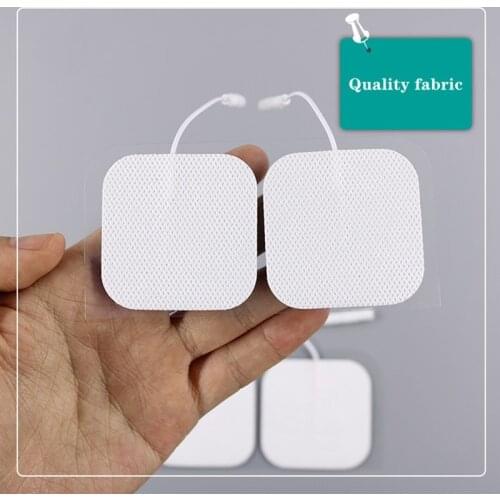 1/10PCS 5x5cm Electrode Pads for Electric Tens Acupuncture Digital Therapy Machine for Slimming Body Massager Frequency 2mm Plug