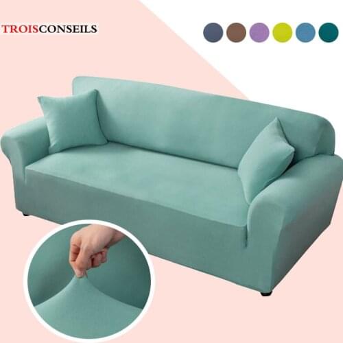 1pc Solid Color Sofa Covers for Living Room Elastic Corner Couch Cover Slipcovers Protector 1/2/3/4 Seat L Shape Sofa Buy 2pcs