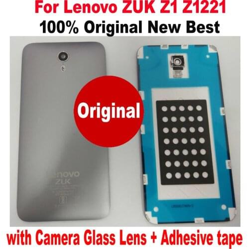 100% Original Best For Lenovo ZUK Z1 Z1221 Back Battery Cover Lid Housing Door Rear Case with Camera Glass Lens + Adhesive tape