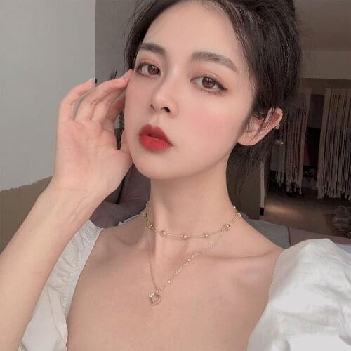 Gold Multi-layered Love Full Diamond Necklace Japan and South Korea Personality Clavicle Chain Wild Necklace Can Be Split