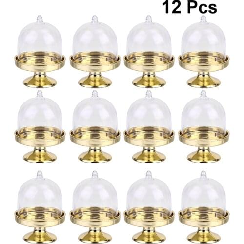 12Pcs Transparent Plastic Wedding Candy Box DIY Candy Storage Packaging Boxes Wedding Party Cupcake Holder Snack Tray