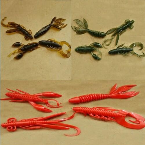 POETRYYI 4Pcs6cm Shrimp Shaped Soft Fishing Lure Silicone Bait Artificial Softbait Lures Fish Wobbler For Goods Tackle Equipment