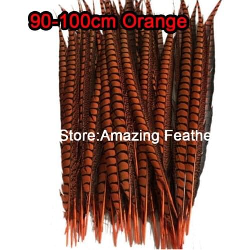 50pcs orange color Dyed pheasant tails feather 70-80cm