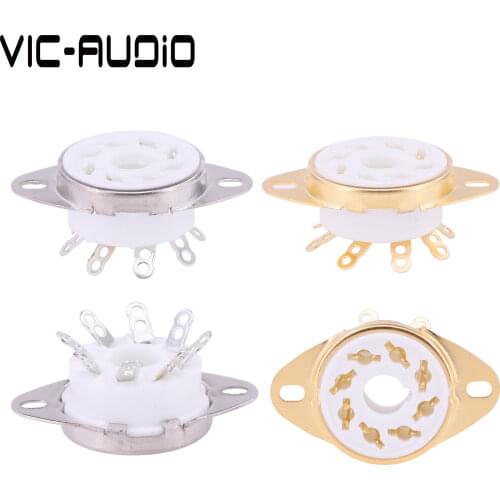 10PCS Ceramic 8Pins Tube Socket GZC8-Y-6 Electron Tube Socket EL34 6N8P KT88 6SN7 6V6 6L6 Vacuum Tube DIY HIFI Audio Amplifier