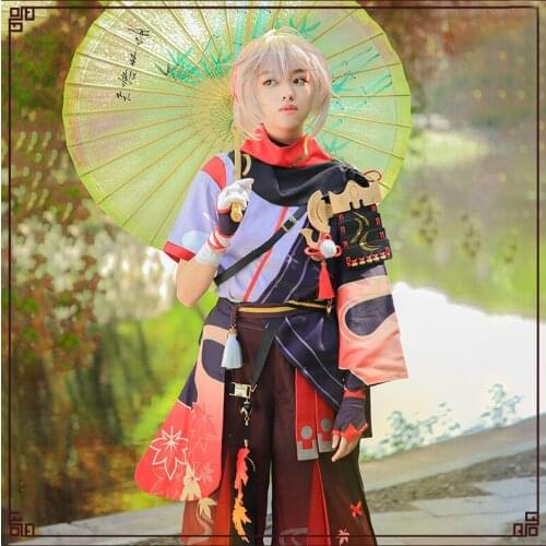 Anime Game Genshin Impact Kiryu Kazuha Cosplay Costume Unisex Battle Suit Party Gorgeous Outfits Halloween Carnival Uniforms