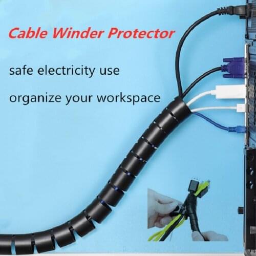 Cable Holder Wire Organizer 22/28mm 1.5/3m Flexible Spiral Pipe Cord Protector Cable Management Cover Tube